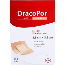 Dracopor Wound Dressing 3.8 x 3.8 cm Sterile Skin Coloured Pack of 10