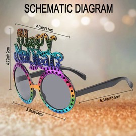 2024 New Year Party Glasses Novelty Party Glasses Photo Booth Props 4 Pieces