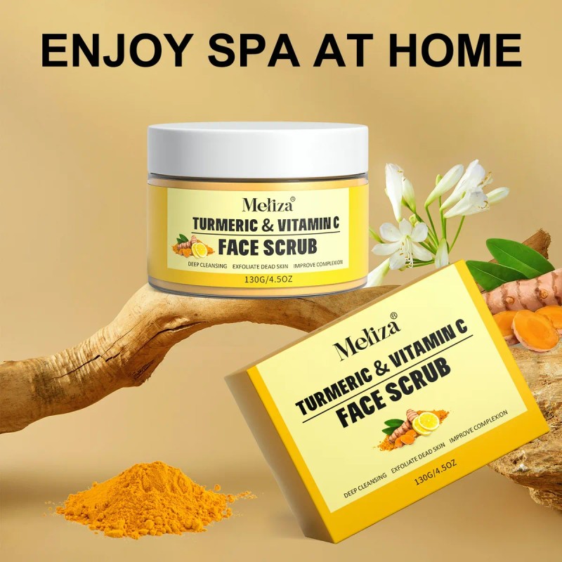 130g Turmeric Vc Facial Scrub,exfoliating Clears Blackheads