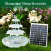 AISITIN 3-Tier Bird Bath with 6.5W Solar Pump & Lights,
