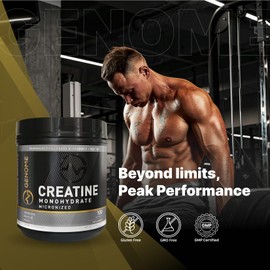 GENOME ESSENTIALS Premium Creatine Monohydrate, 100% Pure Micronized Powder, Muscle Growth & Recovery,Keto & Vegan-Friendly, Non-GMO, Gluten-Free, Unflavored,100 Servings