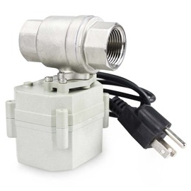 JLFlo 1/2" 3/4" 1" 110-230VAC Normally Closed/Open CF8/Stainless Steel 304 Motorized Electrical Ball Valve with U.S. Plug (1/2 inch, Normally Open)