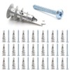 30 Pack Plasterboard Fixings Raw Plugs and Screws 3 Pointed