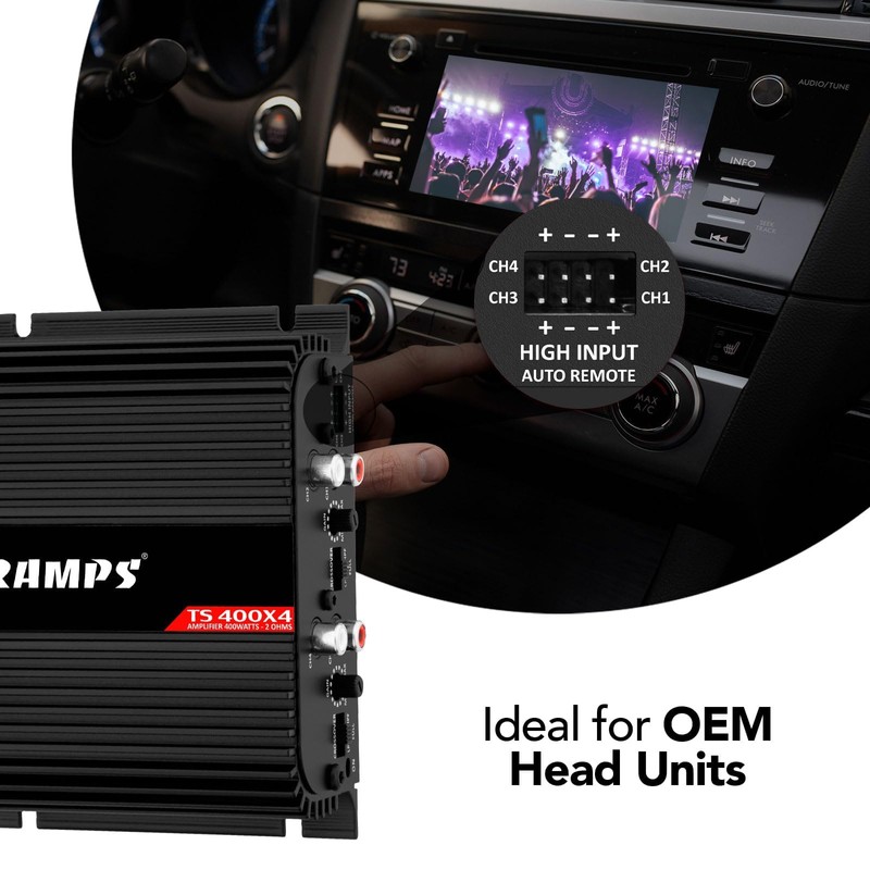 Taramps TS 400x4 Black Car Audio Amplifier - 400W RMS