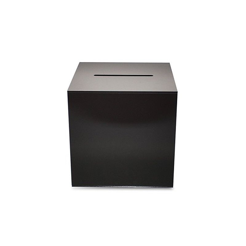 Source One Premium Acrylic Cube Donation Box with Deluxe Rear