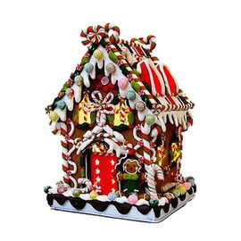 Kurt Adler 8" Claydough Gingerbread House w/Lights - ST