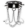 P-Rize Bracelet, Unisex, Spiky Studs & Chain, Black, Leather, Punk