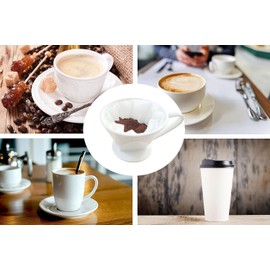 Coffee Filter Ceramic Filter Permanent Filter Size 1.2 or for Filter Bags 1 Hole Reusable Approx. 765 g Weight for a Very Secure Stand (Size 2)