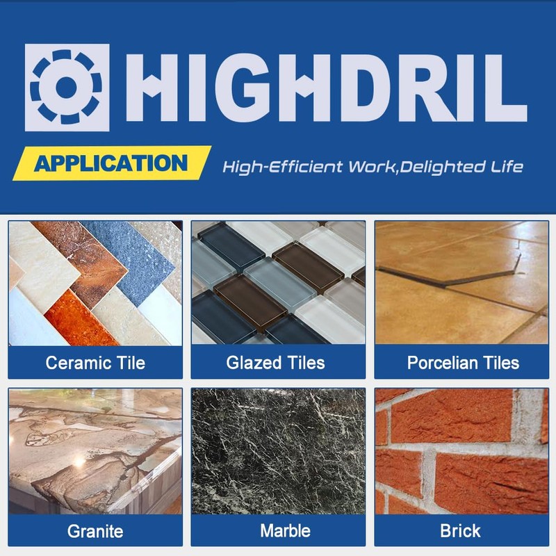 HIGHDRIL Diamond Tile Blade 3" 75mm x Arbor 3/8" 10mm