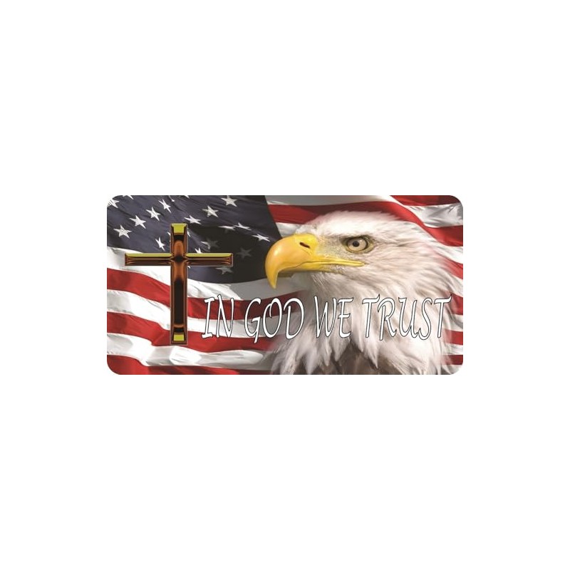 in God We Trust On U.S. Flag Photo License Plate