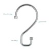 Bath Bliss Chrome 12 Pack S-Hook Shower Curtain Rings