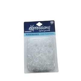 Expressions Elastic Hair Ties, 350 Piece Hair Ties, Multi-Color and Clear Options (Clear)