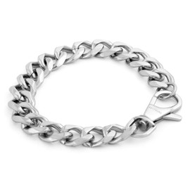 Akitsune Militium Chain Bracelet | Curb Chain Links Women Men Metal Bangle Bracelet