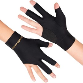 CVNRCLP 2 Pack Anti-Slip Billiard Gloves - 3 Finger Left-Hand Snooker Gloves for Men and Women - Essential Billiard Accessories