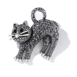 Kaichen Cat Brooch, Jewelry Gift for Women, Girls, Ladies, Exquisite Packaging (Black)
