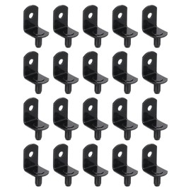 sourcing map 30Pcs Shelf Support Pegs, 6mm L-Shaped Shelf Support Pins, Metal Support Pegs Holder for Kitchen Cabinet Bookcase Furniture (Black)