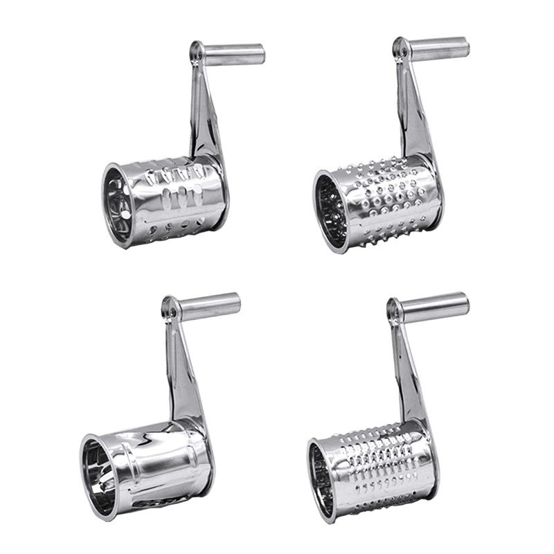 Cheese Grater Stainless Steel Vegetable Shredder Cutter Grinder 4 Drum