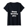 Womens Happy Birthday Olivia V-Neck T-Shirt