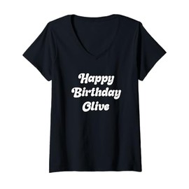 Womens Happy Birthday Olivia V-Neck T-Shirt