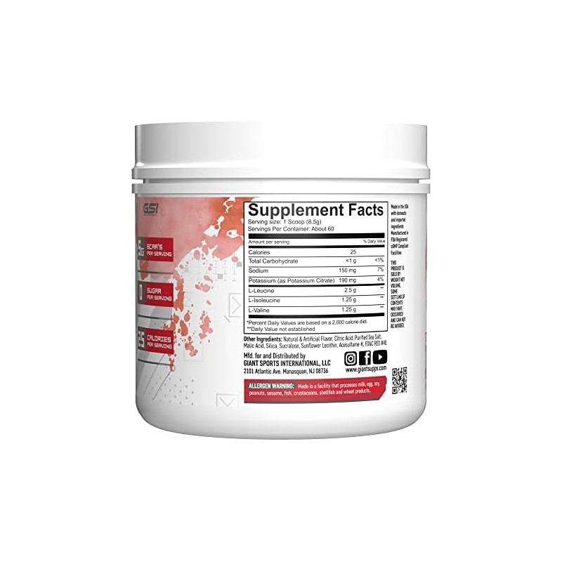 Giant Sports Performance Edge Series BCAA 60 Serving (Fruit Punch,