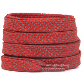 DELELE 2 Pairs Reflective Shoelace Flat Red Safety Laces for Shoes Sneakers Boots 47 inch
