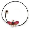 Avalaya Shell Butterfly and Freshwater Pearl Flower Flex Wire Choker