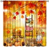 Fall Dwarf Curtains Farmhouse Harvest Pumpkin Curtains Autumn Thanksgiving Home