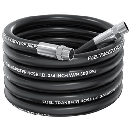 POHIR 3/4" Fuel Transfer Hose 15FT 300PSI, Fuel Hose for Farm Diesel Gasoline Kerosene Biodiesel, Braided with Stainless steel