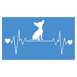 EZ-STIK Chihuahua Heartbeat lifelineI194 8" Wide Sticker Decal Dog