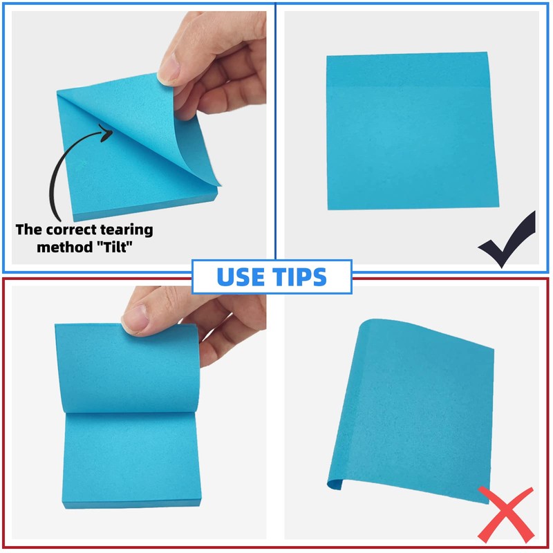 OWLKELA 1200pcs Coloured Sticky Notes, 75 x 75mm, 12 Pads