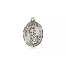 Bliss Sterling Silver Saint Anne Medal Pendant Necklace 18" Chain GiftBox