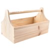 Creative Deco Unpainted Wooden Toolbox Storage Box with Handle |
