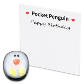 Tabanzhe Pocket Hug Penguin - Miniature Adorable Penguin Animal Decoration with Greeting Card, Keepsake Ornament to Carry in Your Pocket, Encourage Friends and Loved Ones for Birthdays and Weddings