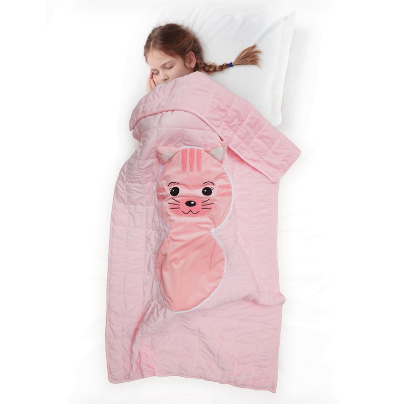 HOME DECO KIDS, TX9404, Convertible Cat Model Blanket for Children,