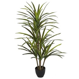 SilksAreForever 4'6" Soft-Touch Dracaena Silk Tree w/Pot -Green/Red