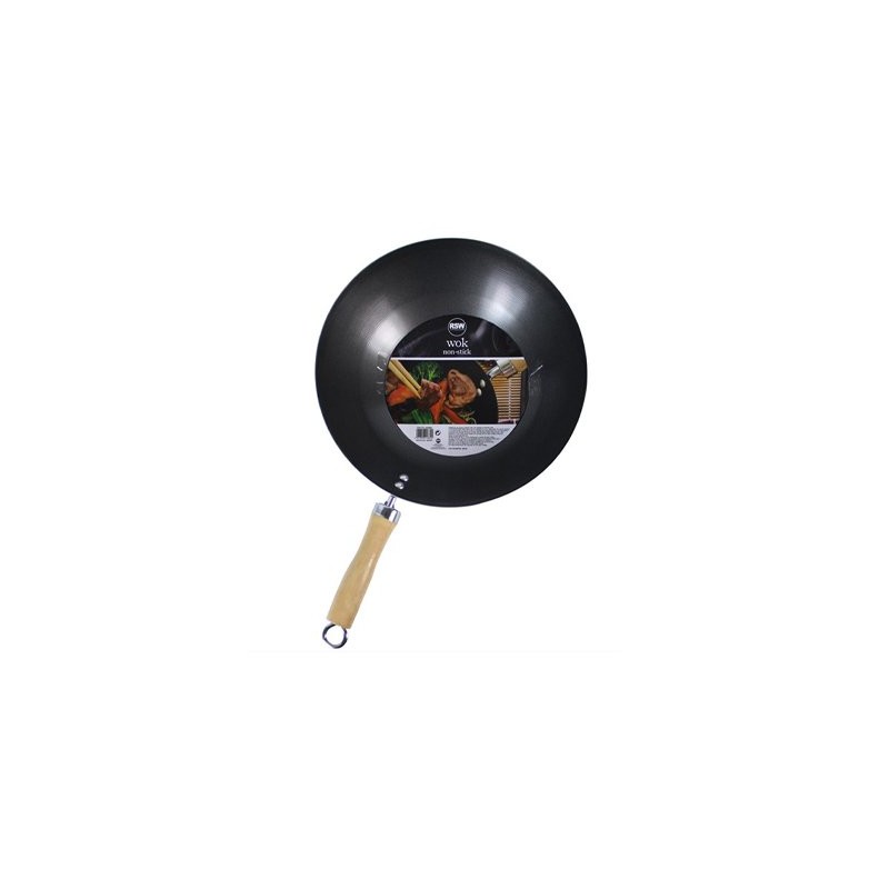 Non Stick Carbon Steel Wok 11" / 28cm Diameter for
