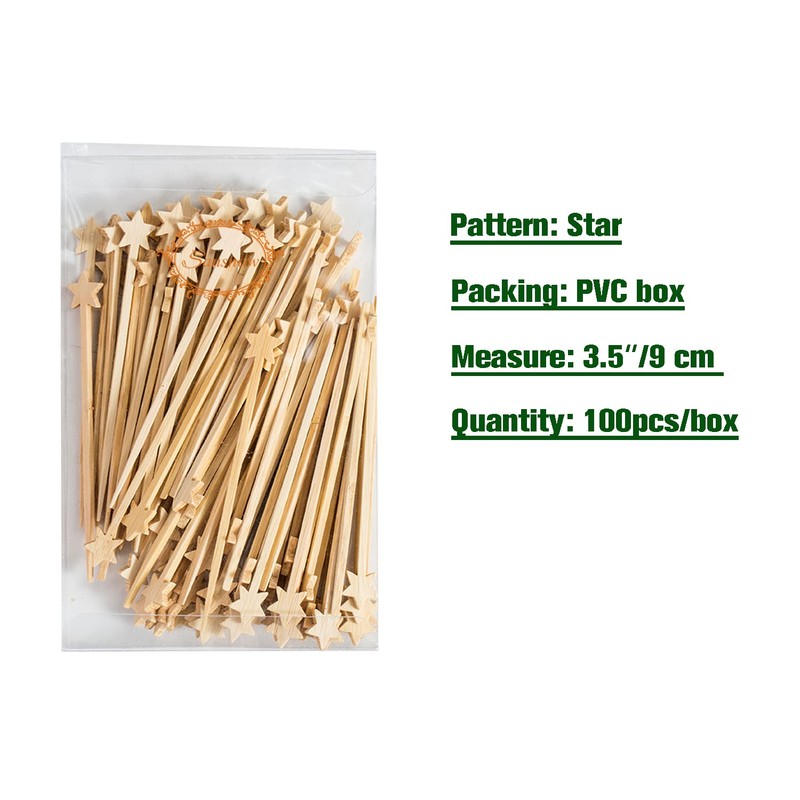 Bamboo Small Appetizer Cocktail Picks, Disposable Food/Fruit Picks for Party/Baby