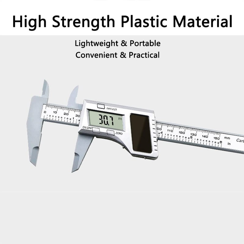 Calipers Measuring Tool, 150mm 6inch Plastic Digital Caliper LCD Digital