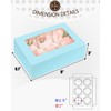qiqee Light Blue 6 Cupcake Boxes with Window 30 Packs