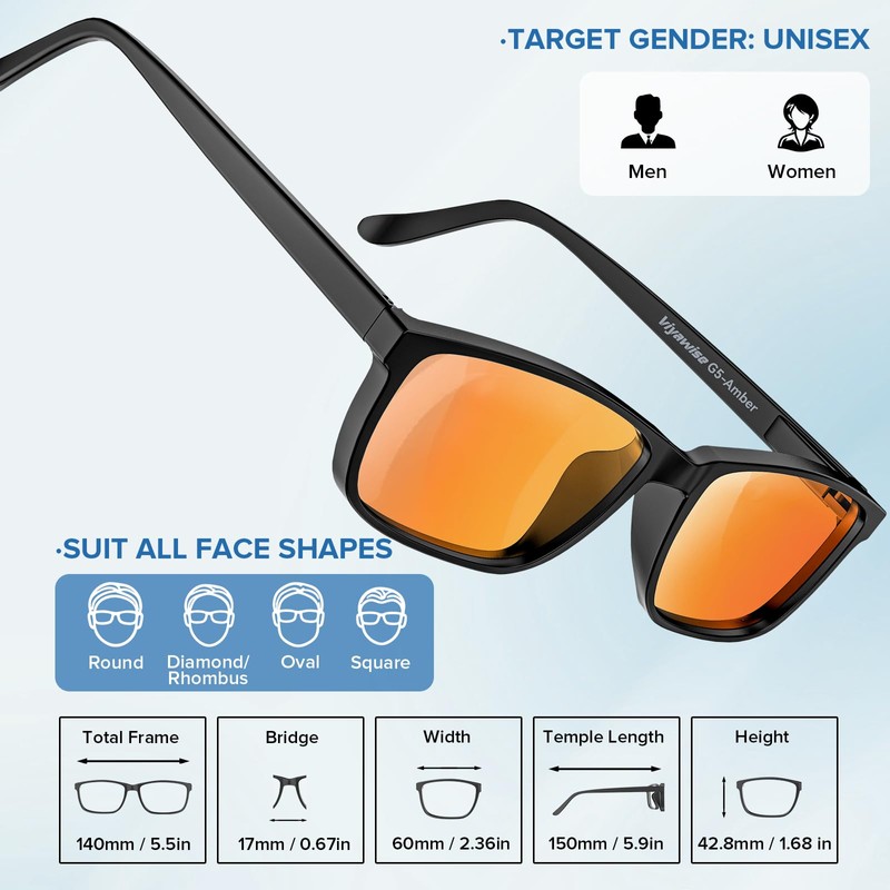 G5 Blue Light Blocking Glasses for Women & Men, Eye