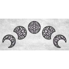 Manschin-Laserdesign 5 Moon Phases Moon Wall Decoration Wood or Acrylic Glass Decoration Interior Decoration for Living Room Bedroom Made in Germany (Wood Black)