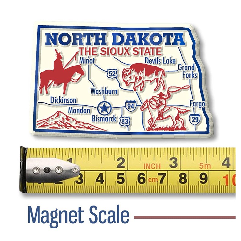 Giant State Map Magnet - North Dakota