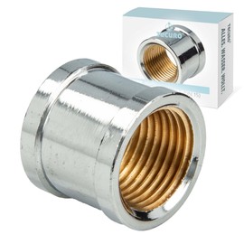 tecuro Sleeve, internal thread Rp 1/2 inch (DN 15) according to DIN EN 10226, brass CW617N according to drinking water regulation 50930-6, shiny chrome-plated