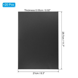 PATIKIL 20 Mil Clear PVC Binding Covers, 20 Pcs Front View Protector Un-Punched A4 Letter Size for Presentation, Report, Paper, Business Office Supply Document, Black