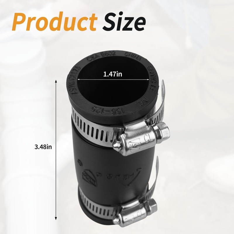1 1/4 Inch Dust Control Flex Cuff,with Stainless Steel Hose