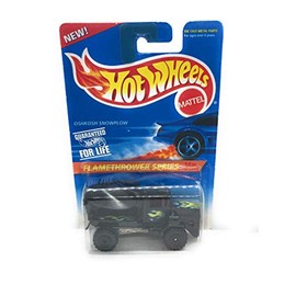 Hot Wheels Flamethrower Series #4 OshKosh Snowplow Black Construction Tires #387 Collectible Collector Car Mattel 1:64 Scale