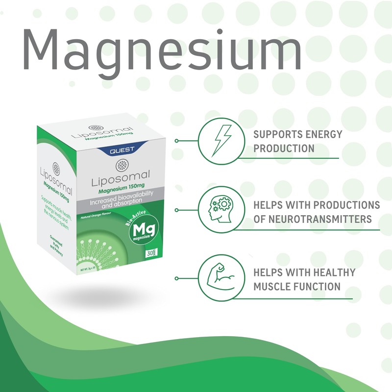 Quest - Liposomal Magnesium Citrate Complex 30x 150mg Sachets. High