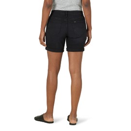 Lee womens Ultra Lux Mid-rise Straight Leg Jean Denim Shorts, Black, 18 US