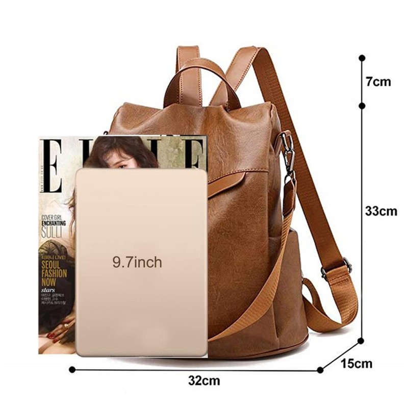 shepretty Women's Backpack, Anti-Theft Shoulder Bag, Multifunctional School Bag Leather,