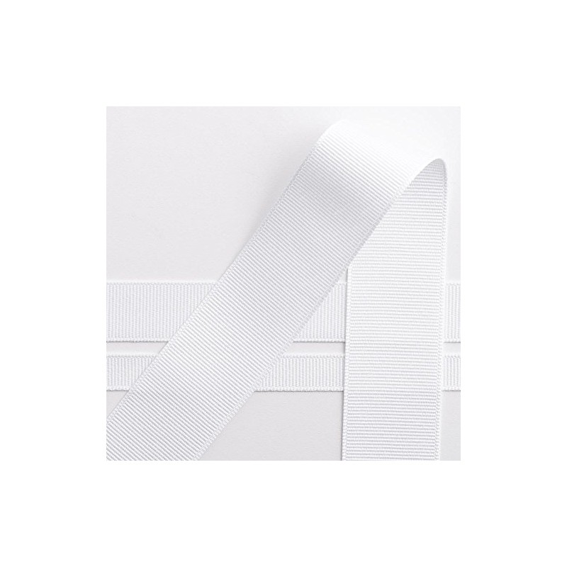 Italian Options Grosgrain Ribbon, 10mm x 10 Metre Roll, White